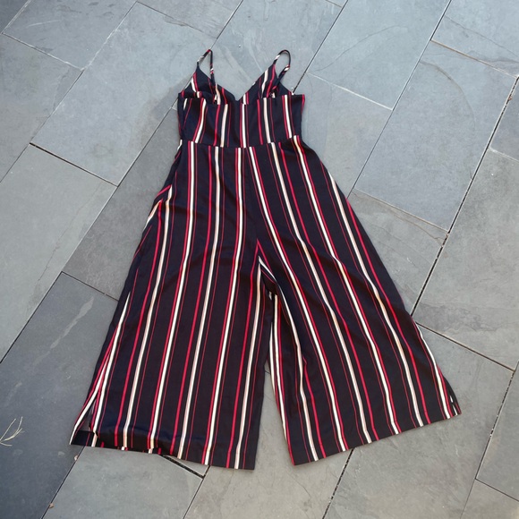 Design Lab Striped Jumpsuit/Romper (M) Black, red and white - Picture 2 of 3